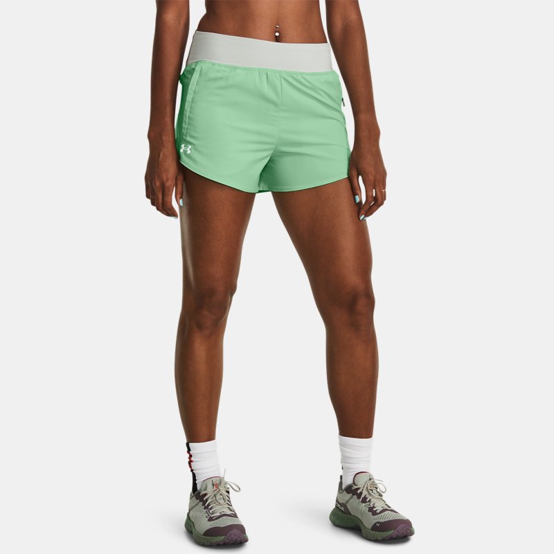 Women's Under Armour Anywhere Shorts Green Screen / Olive Tint / Reflective XS